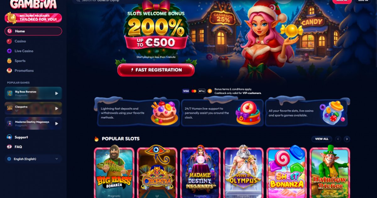 Gambiva Casino interface capture ecran avril 2026